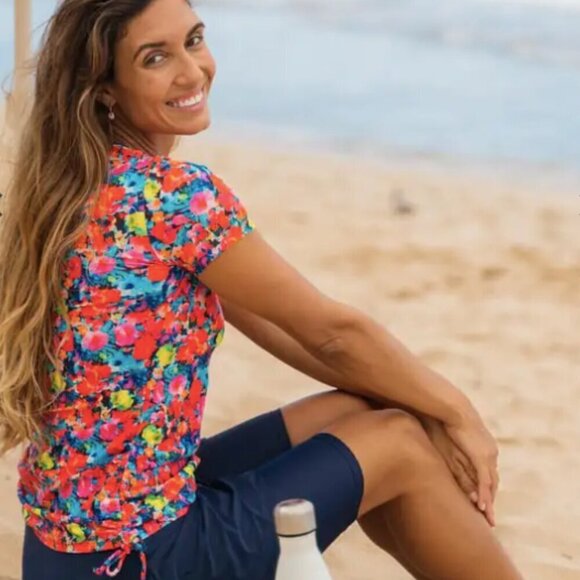 Ella Mae Adele UPF Swim Top Aloha Floral - Picture 1 of 10